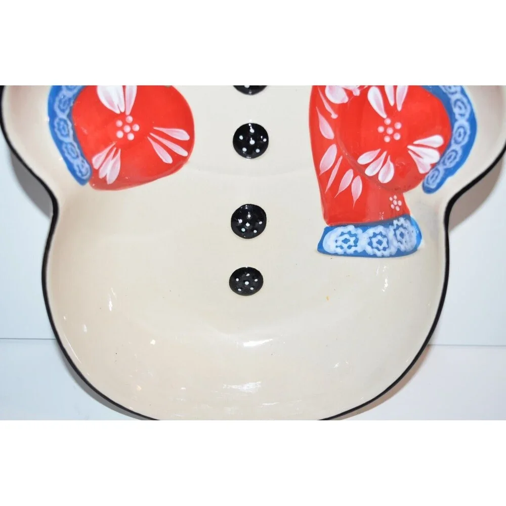 TempTations‎ Tara Winter Whimsy Chip Bowl Baking Dish Snowman Christmas Frosty